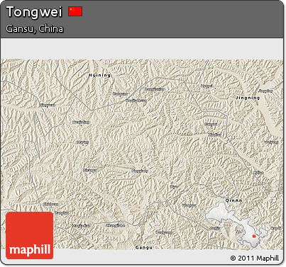 Shaded Relief 3D Map of Tongwei