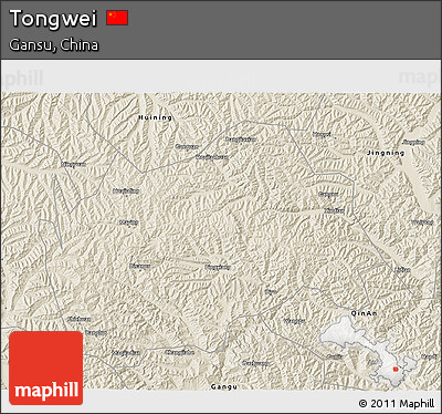 Shaded Relief 3D Map of Tongwei