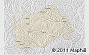 Shaded Relief 3D Map of Tongwei, lighten, desaturated