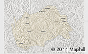 Shaded Relief 3D Map of Tongwei, lighten, semi-desaturated