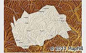 Shaded Relief 3D Map of Tongwei, physical outside