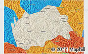 Shaded Relief 3D Map of Tongwei, political outside