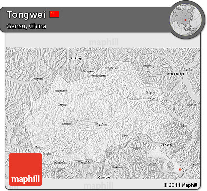 Silver Style 3D Map of Tongwei