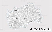Silver Style 3D Map of Tongwei, single color outside