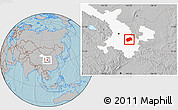 Gray Location Map of Tongwei, highlighted parent region, hill shading