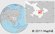 Gray Location Map of Tongwei, highlighted parent region