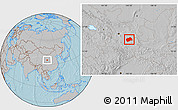 Gray Location Map of Tongwei, hill shading