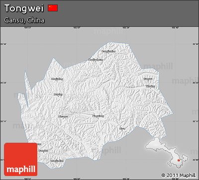 Gray Map of Tongwei, single color outside