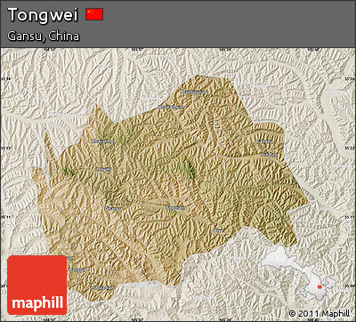 Satellite Map of Tongwei, lighten