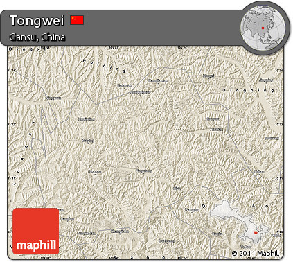 Shaded Relief Map of Tongwei