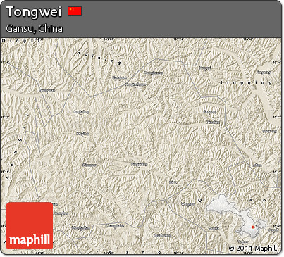 Shaded Relief Map of Tongwei