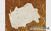 Shaded Relief Map of Tongwei, physical outside