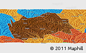 Physical Panoramic Map of Tongwei, political outside