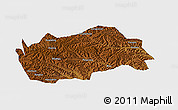 Physical Panoramic Map of Tongwei, single color outside