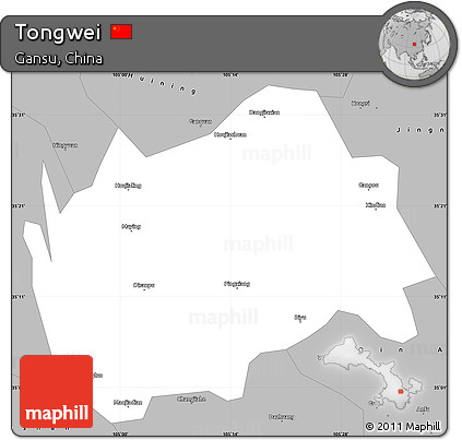 Gray Simple Map of Tongwei