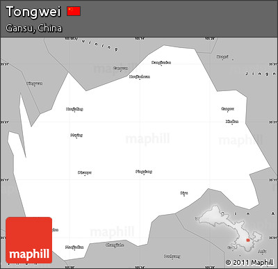 Gray Simple Map of Tongwei