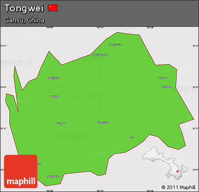 Political Simple Map of Tongwei, cropped outside