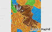 Physical Map of Wudu, political outside