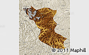 Physical Map of Wudu, shaded relief outside