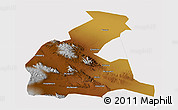 Physical 3D Map of Yongchang, cropped outside