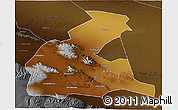 Physical 3D Map of Yongchang, darken