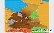 Physical 3D Map of Yongchang, political outside