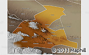 Physical 3D Map of Yongchang, semi-desaturated