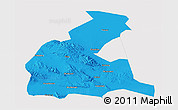 Political 3D Map of Yongchang, cropped outside