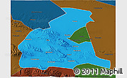 Political 3D Map of Yongchang, darken