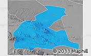 Political 3D Map of Yongchang, desaturated