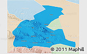 Political 3D Map of Yongchang, lighten