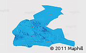 Political 3D Map of Yongchang, single color outside