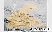 Satellite 3D Map of Yongchang, desaturated
