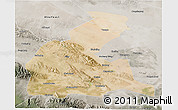 Satellite 3D Map of Yongchang, semi-desaturated