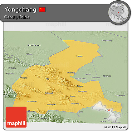 Savanna Style 3D Map of Yongchang