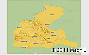 Savanna Style 3D Map of Yongchang, single color outside