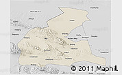 Shaded Relief 3D Map of Yongchang, desaturated