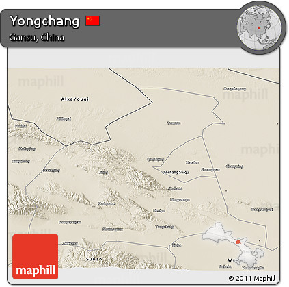 Shaded Relief 3D Map of Yongchang