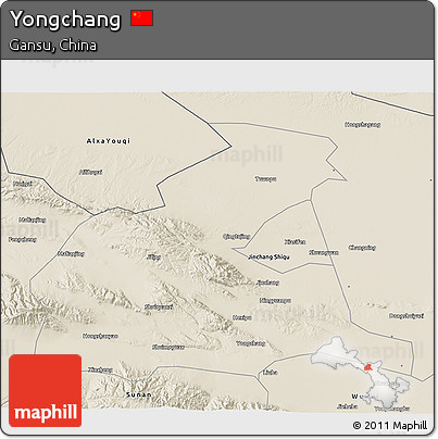 Shaded Relief 3D Map of Yongchang