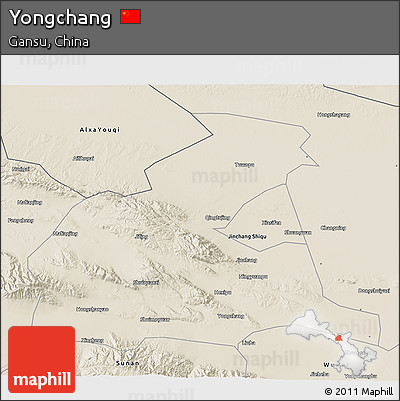 Shaded Relief 3D Map of Yongchang