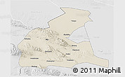 Shaded Relief 3D Map of Yongchang, lighten, desaturated
