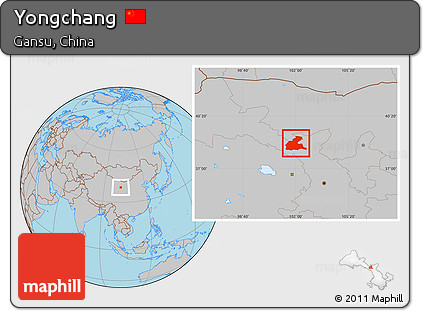 Gray Location Map of Yongchang