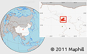 Gray Location Map of Yongchang, highlighted country