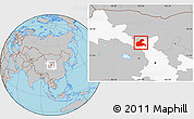 Gray Location Map of Yongchang, highlighted parent region