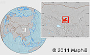 Gray Location Map of Yongchang, hill shading