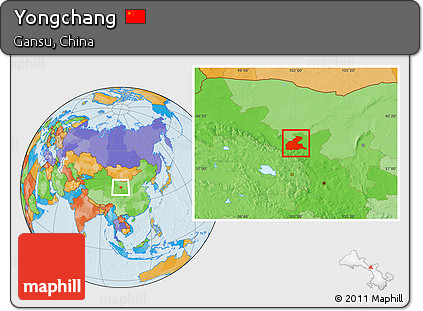 Political Location Map of Yongchang