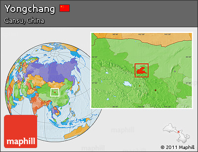Political Location Map of Yongchang