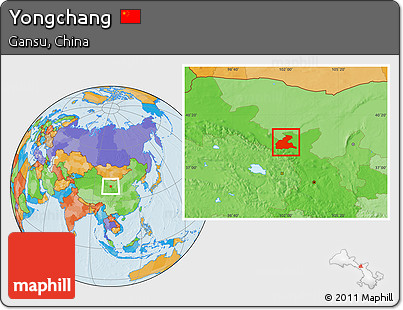 Political Location Map of Yongchang