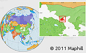 Political Location Map of Yongchang, highlighted parent region