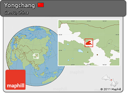 Savanna Style Location Map of Yongchang, highlighted parent region